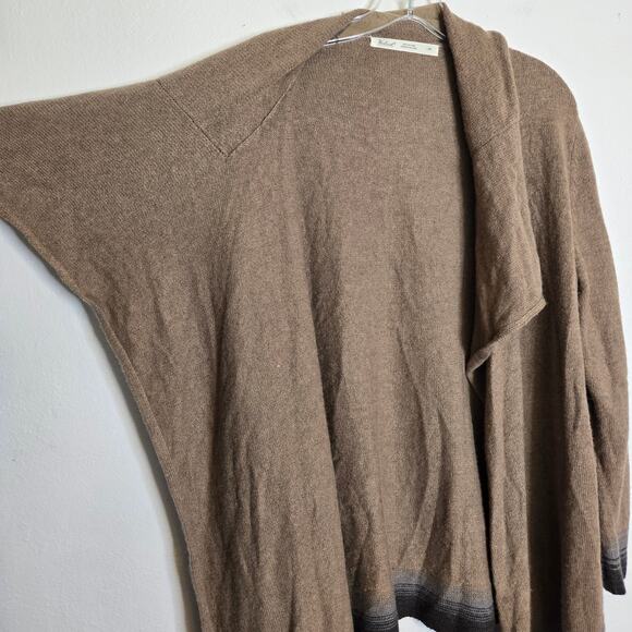 Woolrich Brown Wool Blend Open Front Cardigan Size L Cozy Chic Fall Layering - Picture 7 of 12